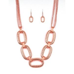 Take Charge Hammered Copper Links Necklace